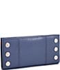 Color:Bungalow Blue/Brushed Silver - Image 2 - 110 North Brushed Silver Studded Checkbook Wallet