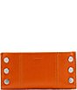 Color:Candlelight Orange/Brushed Silver - Image 1 - 110 North Brushed Silver Studded Checkbook Wallet