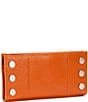 Color:Candlelight Orange/Brushed Silver - Image 2 - 110 North Brushed Silver Studded Checkbook Wallet
