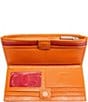 Color:Candlelight Orange/Brushed Silver - Image 3 - 110 North Brushed Silver Studded Checkbook Wallet