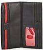 Color:Black/Gunmetal - Image 4 - 110 North Slim Black Pebble Leather Studded Rivet Magnetic Wallet
