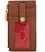 Hammitt 210 West Card Holder Pebble/Brushed Gold Red Zip, Color:Chocolate Pebble/Aged Gold - Image 2