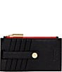 Color:Black/Brushed Gold/Red Zip - Image 1 - Red Zipper 210 West Leather Card Holder