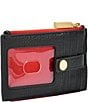 Hammitt Red Zipper 210 West Leather Card Holder, Color:Black/Brushed Gold/Red Zip - Image 2