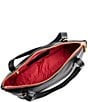 Color:Black/Brushed Gold/Red Zipper - Image 3 - Addie Medium Pebbled Leather Tote Bag