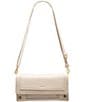 Color:Chateau Cream/Brushed Gold - Image 4 - AJ Leather Studded Snap Clutch Crossbody Bag