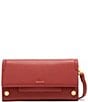Color:Pomodoro Red - Image 1 - AJ Leather Studded Snap Clutch Crossbody Bag