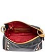 Color:North End/Brushed Gold - Image 3 - Brown Stitch Bryant Medium Pebbled Leather Shoulder Crossbody Bag