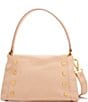 Color:Champagne Pink/Brushed Gold Hammered - Image 1 - Bryant Medium Pebbled Leather Shoulder Crossbody Bag