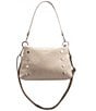 Color:Paved Grey - Image 4 - Bryant Medium Studded Chain Strap Leather Shoulder Bag