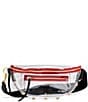 Color:Black/Brushed Gold Red Zip - Image 1 - Charles Clear Crossbody Belt Bag
