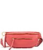 Color:Rouge Pink/Brushed Gold - Image 1 - Classic Charles Red Zipper Belt Bag