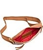 Color:Mahogany Pebble/Brushed Gold Red Zip - Image 3 - Classic Charles Red Zipper Belt Bag