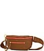 Hammitt Classic Charles Red Zipper Belt Bag, Color:Mahogany Pebble/Brushed Gold Red Zip - Image 1