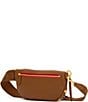 Hammitt Classic Charles Red Zipper Belt Bag, Color:Mahogany Pebble/Brushed Gold Red Zip - Image 2