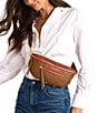 Hammitt Classic Charles Red Zipper Belt Bag, Color:Mahogany Pebble/Brushed Gold Red Zip - Image 4