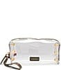 Color:Bistro Green/Brushed Gold - Image 1 - Clear Cosmetic Wristlet