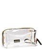 Color:Bistro Green/Brushed Gold - Image 2 - Clear Cosmetic Wristlet