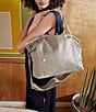 Color:Pewter/Brushed Silver - Image 6 - Daniel Large Studded Leather Tote Bag
