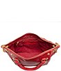 Color:Winter Cherry/Brushed Gold - Image 3 - Daniel Leather Antique Atelier Studded Medium Satchel Bag