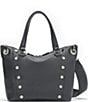 Hammitt Daniel Leather Studded Medium Crossbody Satchel Bag, Color:Black/Gunmetal - Image 1