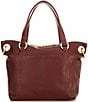 Hammitt Daniel Pebble Leather Gold Studded Medium Satchel Bag, Color:Cherrywood Pebble/Brushed Gold - Image 2