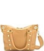 Hammitt Daniel Pebble Leather Gold Studded Medium Satchel Bag, Color:Toasted Tan/Brushed Gold - Image 1