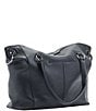 Color:Black/Gunmetal - Image 2 - Daniel Rivet Large Black Studded Leather Satchel Bag
