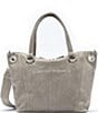 Color:Pewter/Brushed Silver - Image 4 - Daniel Studded Pewter Leather Medium Crossbody Satchel Bag