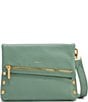 Hammitt Fold-Over VIP Leather Medium Gold Hardware Crossbody Bag, Color:Artichoke - Image 1