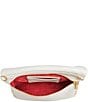 Color:Calla Lily White/Brushed Gold - Image 3 - Fold-Over VIP White Leather Medium Crossbody Bag