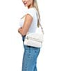 Color:Calla Lily White/Brushed Gold - Image 5 - Fold-Over VIP White Leather Medium Crossbody Bag
