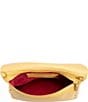 Color:Sacha Yellow/Brushed Gold - Image 3 - Fold-Over VIP Leather Medium Gold Hardware Crossbody Bag