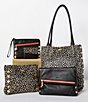 Hammitt VIP Medium Fold Over Leather Gold Hardware Crossbody Bag, Color:Black/Brushed Gold/Red Zip - Image 10