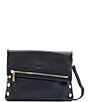 Hammitt Fold-Over VIP Leather Medium Gold Hardware Crossbody Bag, Color:Black/Brushed Gold - Image 1