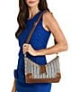 Hammitt Grace Cabana Blue Stripe Shoulder Bag - Image 4