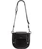 Color:Black/Gunmetal - Image 4 - Gunmetal Hardware Kayce Medium Pebble Leather Magnetic Saddle Crossbody Bag