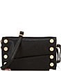 Color:Black/Brushed Gold/Red Zip - Image 1 - Levy Pebble Leather Convertible Crossbody Bag
