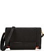 Color:Black/Brushed Gold/Red Zip - Image 2 - Levy Pebble Leather Convertible Crossbody Bag