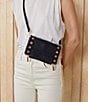 Hammitt Levy Pebble Leather Convertible Crossbody Bag, Color:Black/Brushed Gold/Red Zip - Image 5