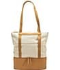 Color:Tan Canvas/Brushed Gold - Image 1 - Manhattan Beach Tote Bag