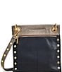 Color:Black/Pewter/Brushed Gold - Image 2 - Montana Leather Reversible Zip Crossbody Bag