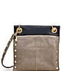 Color:Black/Pewter/Brushed Gold - Image 4 - Montana Leather Reversible Zip Crossbody Bag