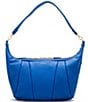 Color:Avenue Blue/Brushed Gold - Image 1 - Morgan Leather Gold Studded Shoulder Hobo Bag