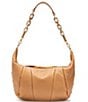 Color:Toast Tan/Brushed Gold - Image 1 - Morgan Leather Linked Chain Shoulder Bag