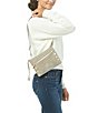 Color:Grey Natural - Image 4 - Nash Small Convertible Studded Leather Top Zip Crossbody Bag