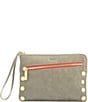 Color:Pewter/Brushed Gold/Red Zipper - Image 1 - Nash Small Convertible Red Zipper Leather Crossbody Bag