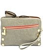 Color:Pewter/Brushed Gold/Red Zipper - Image 2 - Nash Small Convertible Red Zipper Leather Crossbody Bag