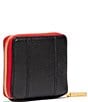 Color:Black/Brushed Gold/Red Zip - Image 2 - North Gold Studded Color Block Red Zipper Leather Wallet