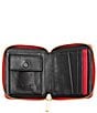 Color:Black/Brushed Gold/Red Zip - Image 3 - North Gold Studded Color Block Red Zipper Leather Wallet